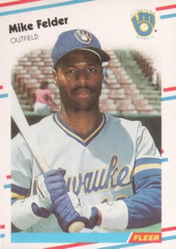 #164 Mike Felder - Milwaukee Brewers - 1988 Fleer Baseball
