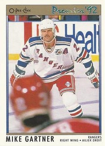 #164 Mike Gartner - New York Rangers - 1991-92 O-Pee-Chee Premier Hockey
