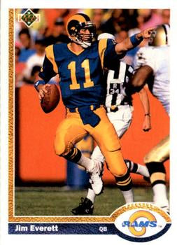 #164 Jim Everett - Los Angeles Rams - 1991 Upper Deck Football