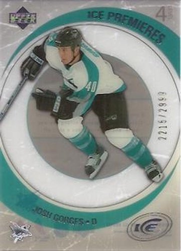 #164 Josh Gorges - San Jose Sharks - 2005-06 Upper Deck Ice Hockey