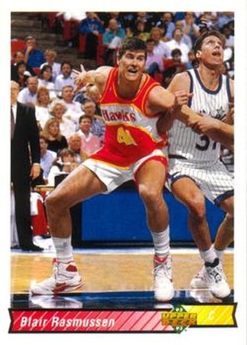 #164 Blair Rasmussen - Atlanta Hawks - 1992-93 Upper Deck Basketball
