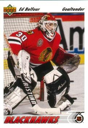 #164 Ed Belfour - Chicago Blackhawks - 1991-92 Upper Deck Hockey