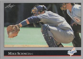 #165 Mike Scioscia - Los Angeles Dodgers - 1992 Leaf Baseball