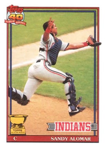 #165 Sandy Alomar - Cleveland Indians - 1991 Topps Baseball