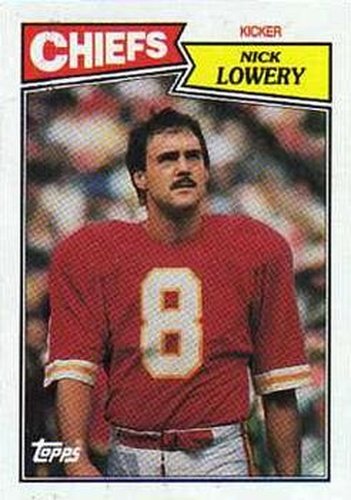 #165 Nick Lowery - Kansas City Chiefs - 1987 Topps Football