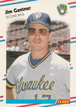 #165 Jim Gantner - Milwaukee Brewers - 1988 Fleer Baseball