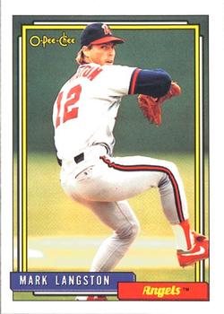 #165 Mark Langston - California Angels - 1992 O-Pee-Chee Baseball