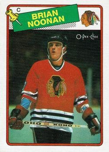 #165 Brian Noonan - Chicago Blackhawks - 1988-89 O-Pee-Chee Hockey