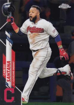 #165 Carlos Santana - Cleveland Indians - 2020 Topps Chrome Baseball