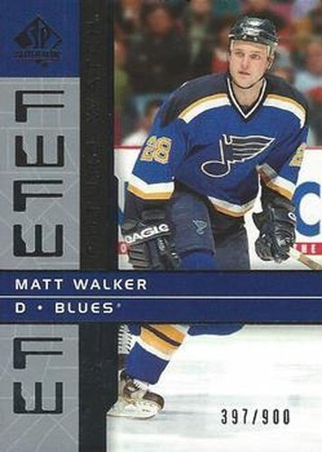 #165 Matt Walker - St. Louis Blues - 2002-03 SP Authentic Hockey