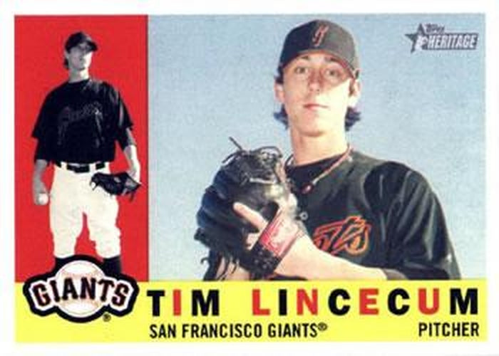 #165 Tim Lincecum - San Francisco Giants - 2009 Topps Heritage Baseball