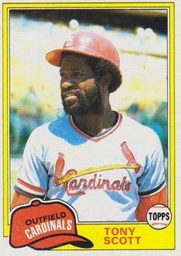 #165 Tony Scott - St. Louis Cardinals - 1981 Topps Baseball