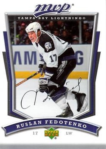 #165 Ruslan Fedotenko - Tampa Bay Lightning - 2007-08 Upper Deck MVP Hockey