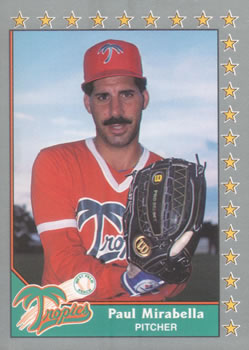 #165 Paul Mirabella - West Palm Beach Tropics - 1990 Pacific Senior League Baseball