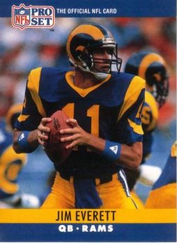#165 Jim Everett - Los Angeles Rams - 1990 Pro Set Football