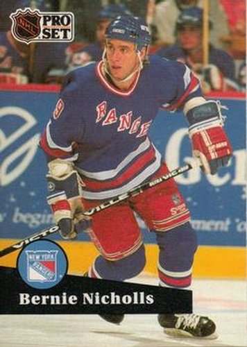 #166 Bernie Nicholls - 1991-92 Pro Set Hockey