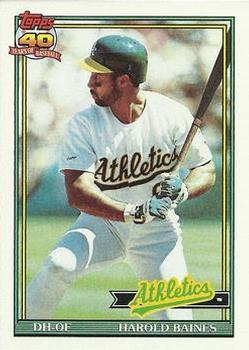 #166 Harold Baines - Oakland Athletics - 1991 Topps Baseball