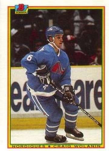 #166 Craig Wolanin - Quebec Nordiques - 1990-91 Bowman Hockey