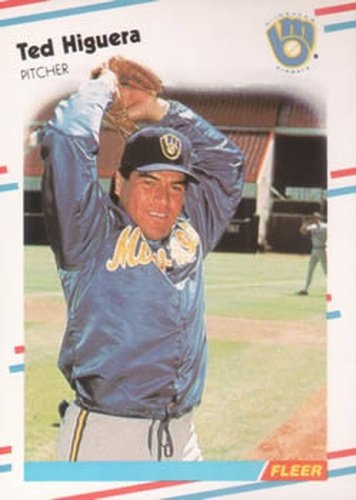 #166 Ted Higuera - Milwaukee Brewers - 1988 Fleer Baseball