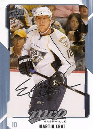 #166 Martin Erat - Nashville Predators - 2008-09 Upper Deck MVP Hockey