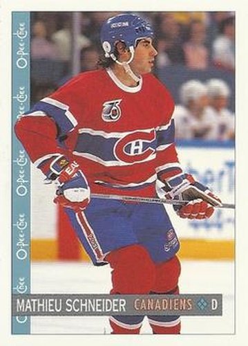 #166 Mathieu Schneider - Montreal Canadiens - 1992-93 O-Pee-Chee Hockey