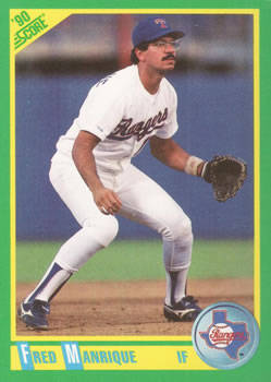 #166 Fred Manrique - Texas Rangers - 1990 Score Baseball