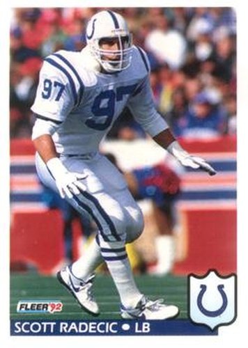 #166 Scott Radecic - Indianapolis Colts - 1992 Fleer Football