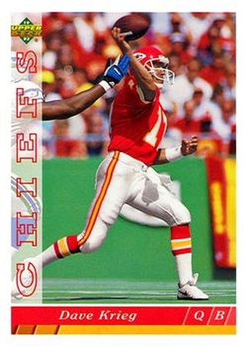 #166 Dave Krieg - Kansas City Chiefs - 1993 Upper Deck Football