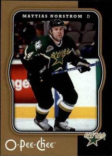 #166 Mattias Norstrom - Dallas Stars - 2007-08 O-Pee-Chee Hockey