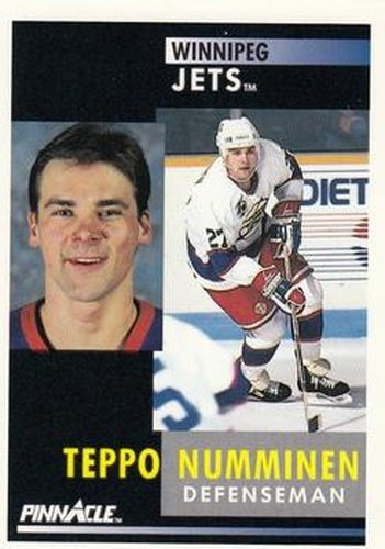 #166 Teppo Numminen - Winnipeg Jets - 1991-92 Pinnacle Hockey
