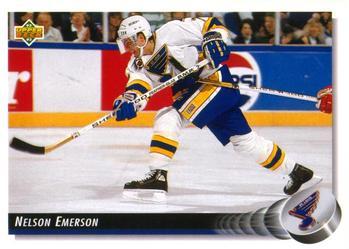 #166 Nelson Emerson - St. Louis Blues - 1992-93 Upper Deck Hockey