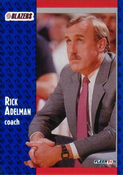 #166 Rick Adelman - Portland Trail Blazers - 1991-92 Fleer Basketball