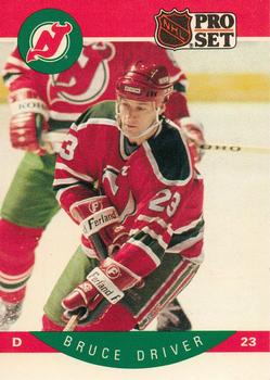 #166 Bruce Driver - New Jersey Devils - 1990-91 Pro Set Hockey