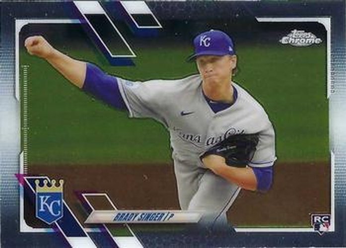 #166 Brady Singer - Kansas City Royals - 2021 Topps Chrome Baseball