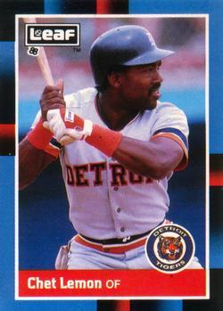 #166 Chet Lemon - Detroit Tigers - 1988 Leaf Baseball