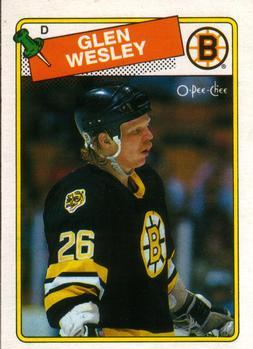 #166 Glen Wesley - Boston Bruins - 1988-89 O-Pee-Chee Hockey