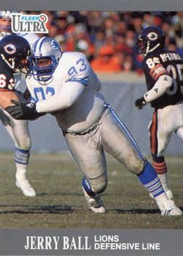 #166 Jerry Ball - Detroit Lions - 1991 Ultra Football