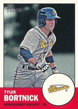 #166 Tyler Bortnick - Montgomery Biscuits - 2012 Topps Heritage Minor League Baseball