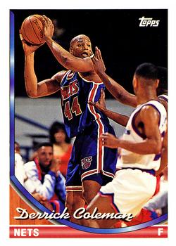#166 Derrick Coleman - New Jersey Nets - 1993-94 Topps Basketball
