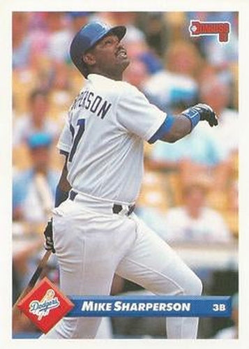 #166 Mike Sharperson - Los Angeles Dodgers - 1993 Donruss Baseball