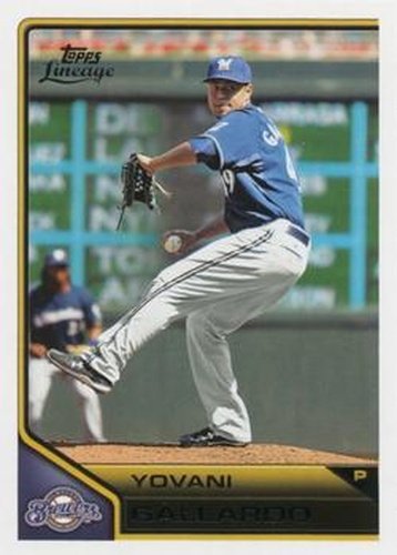 #166 Yovani Gallardo - Milwaukee Brewers - 2011 Topps Lineage Baseball