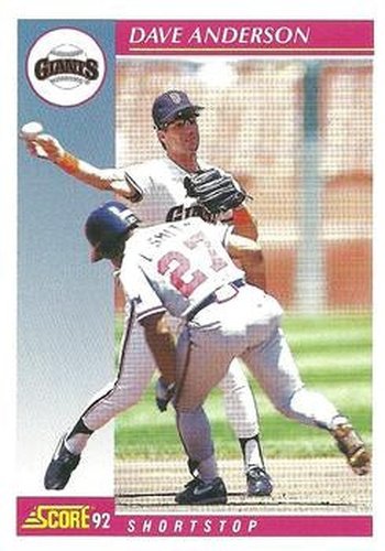 #167 Dave Anderson - San Francisco Giants - 1992 Score Baseball