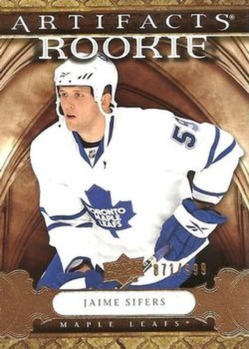 #167 Jaime Sifers - Toronto Maple Leafs - 2009-10 Upper Deck Artifacts Hockey