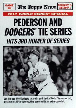 #167 Pederson and Dodgers Tie Series Joc Pederson - Los Angeles Dodgers - 2018 Topps Heritage Baseball