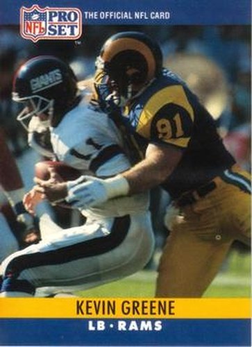 #167 Kevin Greene - Los Angeles Rams - 1990 Pro Set Football