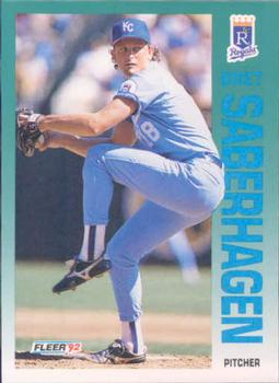 #167 Bret Saberhagen - Kansas City Royals - 1992 Fleer Baseball