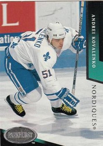 #167 Andrei Kovalenko - Quebec Nordiques - 1993-94 Parkhurst Hockey