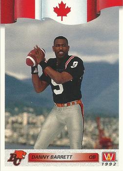 #167 Danny Barrett - British Columbia Lions - 1992 All World CFL Football