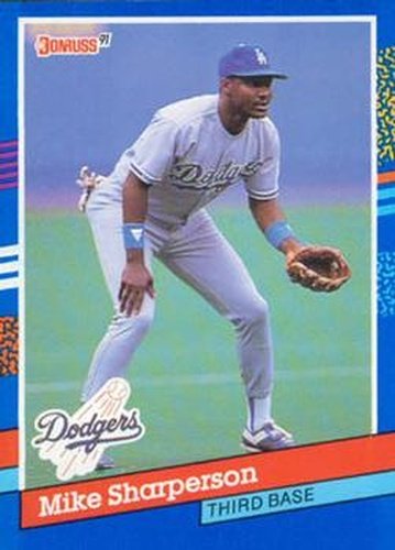 #168 Mike Sharperson - Los Angeles Dodgers - 1991 Donruss Baseball