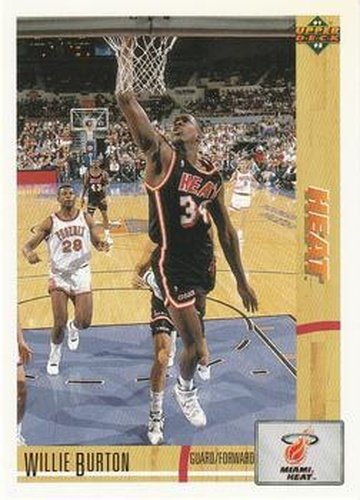 #168 Willie Burton - Miami Heat - 1991-92 Upper Deck Basketball